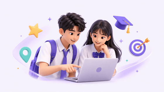 Students exploring university options together