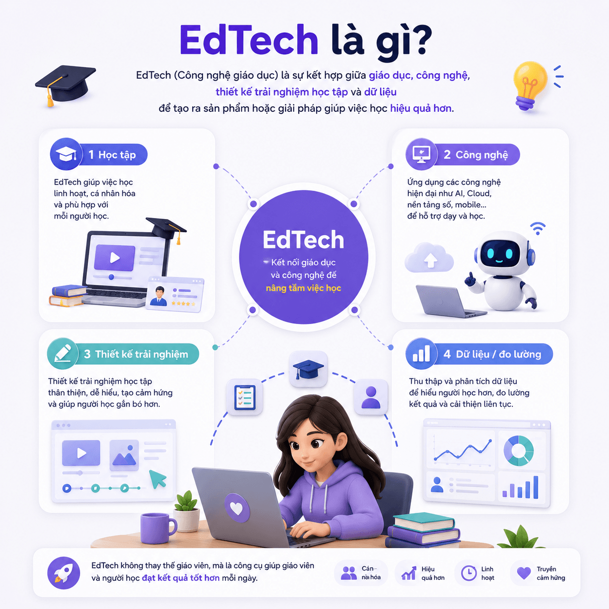 Infographic giải thích ngành Công nghệ giáo dục là gì