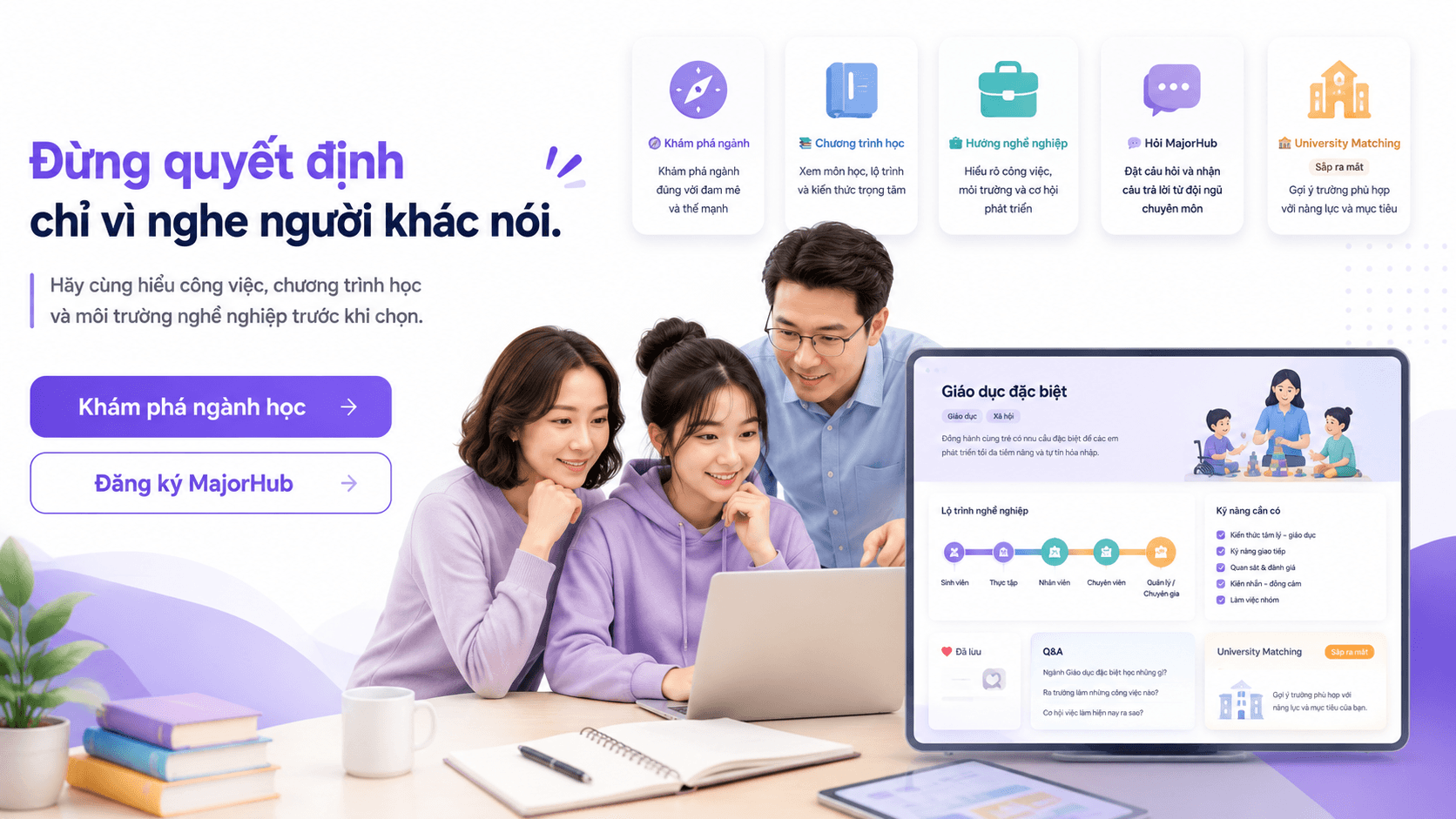 Major Hub giúp học sinh và phụ huynh cùng tìm hiểu ngành Giáo dục đặc biệt.